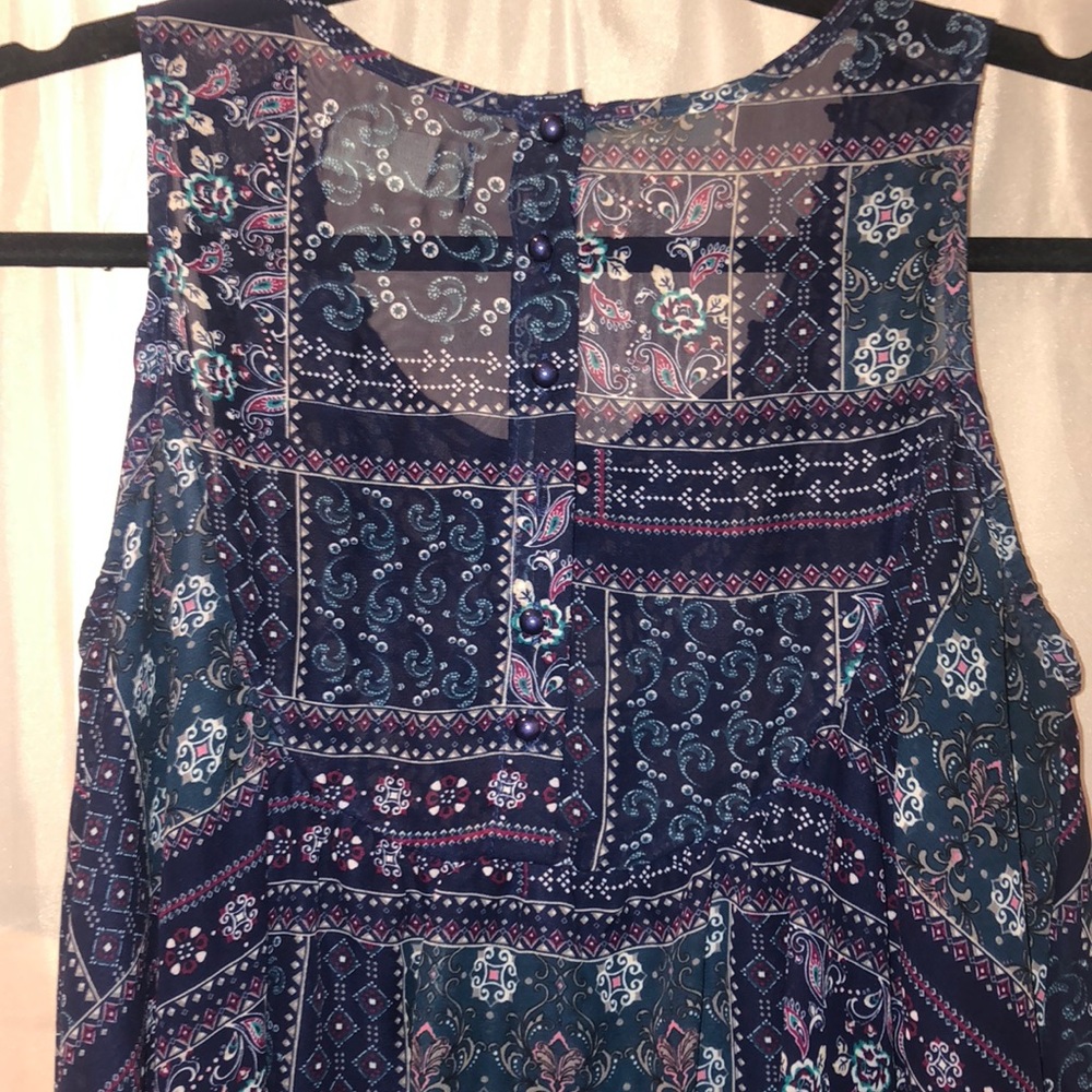 Navy patterned blouse - Picture 3 of 3